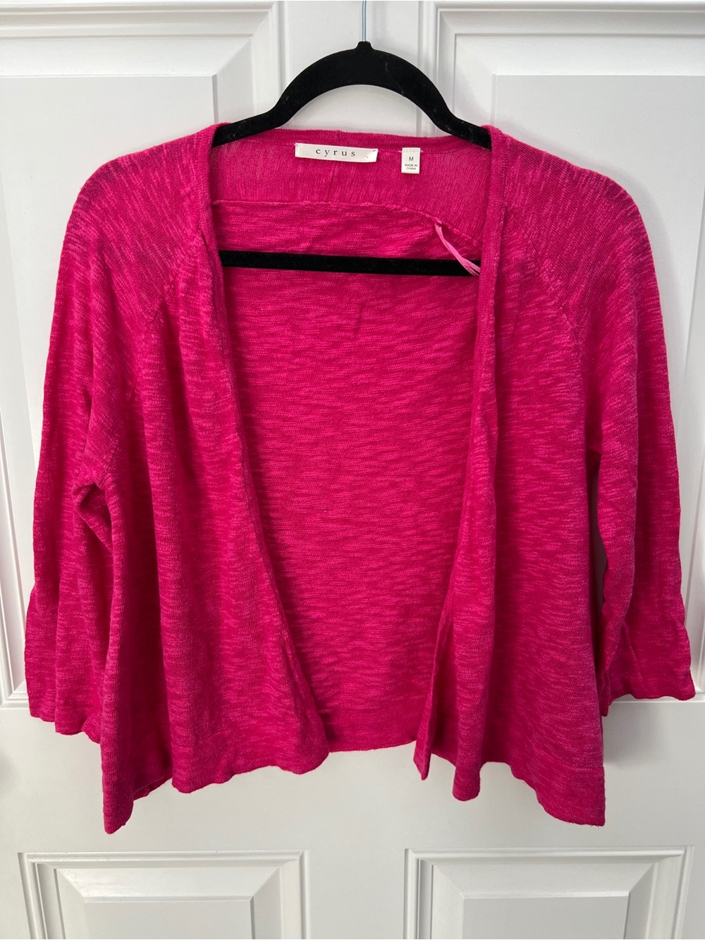 Cyrus Open-Front Women's Sweater Cardigan - Hot Pink